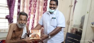 Christmas Gift handing over the patients by Sri Sabu, Volunteer