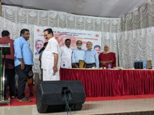 Sri Jose parappilly Managing Trustee being congradulated by Retd Supreme Court Justice Sri Kurian Joseph